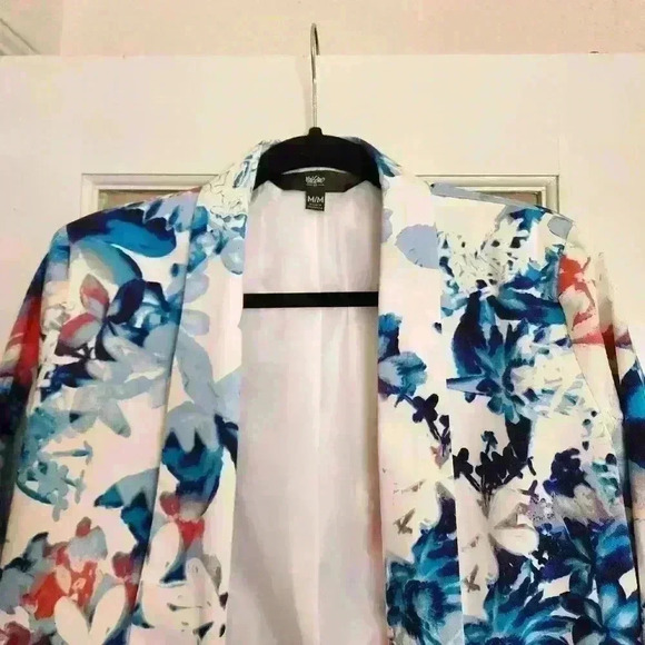 Mossimo Women's Open Front Floral Colorful Business Casual Work Jacket Medium - Picture 5 of 13
